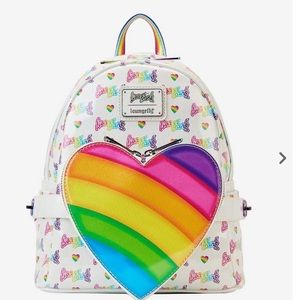 Loungefly Lisa Frank Heart Mini Backpack With Detachable Bag